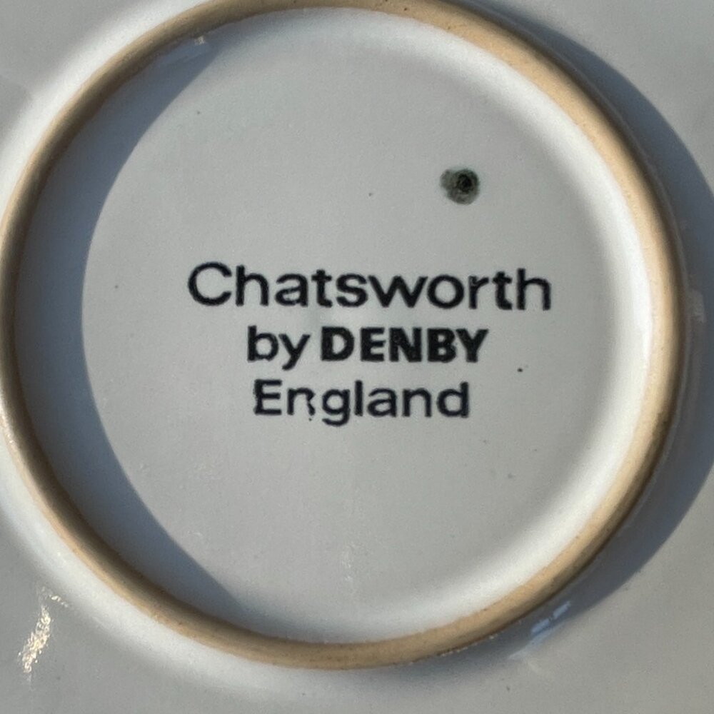 SOLD: Denby Langley CHATSWORTH Dinner Plate Lot of FOUR Vintage Hand Painted - Picture 9 of 11